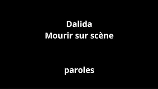 Dalida-Mourir sur scène-paroles