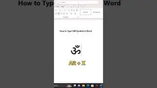 #word #how to type OM Symbol in word #om #shorts #trend #ytshorts #viral