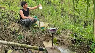 Free electricity from water, building a generator, installing an electrical system for the camp.