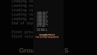 LINQ GroupBy is an eager deferred operator!