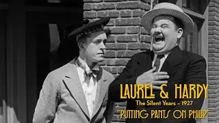 PUTTING PANTS ON PHILIP (LAUREL & HARDY) "Just an old American custom" Movie Clip