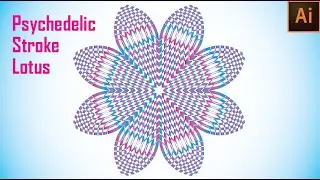 How to  create psychedelic stroke lotus in adobe illustrator | Floral vector graphic | Lotus graphic