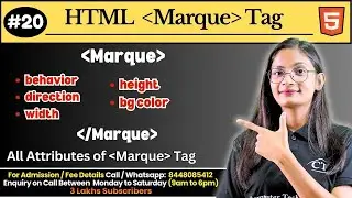 #20 Marquee Tag in HTML with Example | All Attribute of Marquee Tags in HTML | Computer Tech Academy