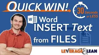 [Quick Win!!!] | Word Insert Text from Files