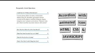 Accordion with animated icon html css and javascript #codemarios #website