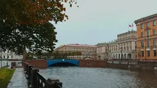 🇷🇺 4K Autumn SAINT PETERSBURG. Rain and snow, wind and flooding.