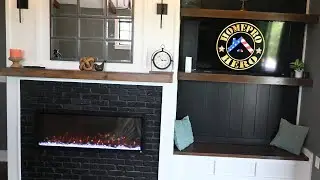 Custom Built-in BENCH, Black SHIPLAP, and Oak SHELVES