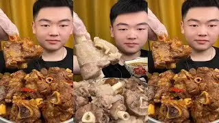 ASMR MUKBANG | Spicy lamb shank, Boiled lamb leg, Chicken drumsticks with vine pepper eating!