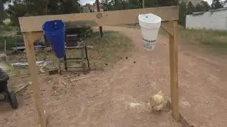 making a chicken kill cone and stand.