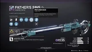 Destiny 2 father's sins drop snapshot no distractions