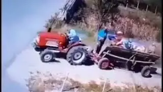 İlginç traktör kazası