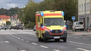 Pirna German Red Cross ambulance 83/1 + Heidenau St. John doctor car responding [GER | 7.10.2020]