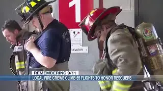 Columbia County firefighters climb 55 flights to salute 9/11 rescuers
