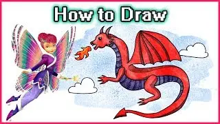 Learn to Draw a Fire Dragon | How to Draw a Dragon Flying