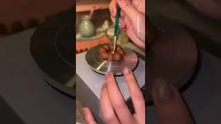 Hand-building red mochi donut