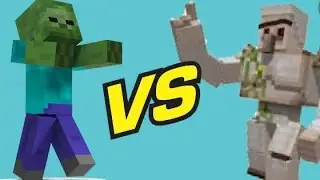 Iron golem vs 100 zombie minecraft