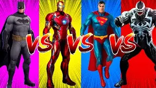 SUPERHERO COLOR DANCE CHALLENGE Batman vs Iron Man vs Superman vs Venom