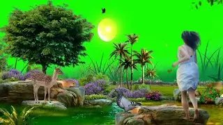 Nature whatsapp satus video l Green Screen Video Girl & Tree
