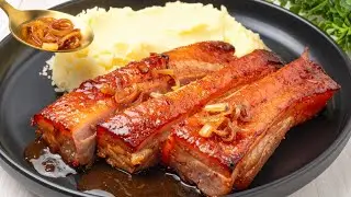 Chef from the restaurant showed how he prepares pork belly at home using simple ingredients