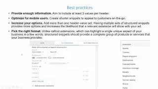 Structured Snippet Extension, Google ad