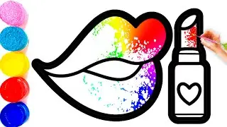Bolalar uchun lab bo'yog'i va lablarini chizish|Drawing a lipstick and lips for kids|Рисунок помады