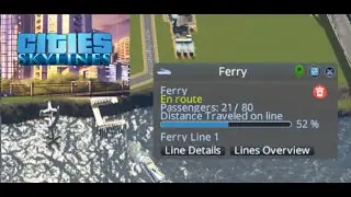 Cities Skylines 1 Ferry - Adding an additional stop to an existing ferry line. Easy.