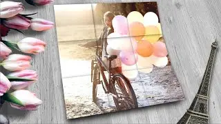 Unfolding photo with blank backside for PTE AV Studio