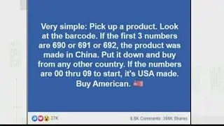 VERIFY: Does a barcode number tell you where a product was made?