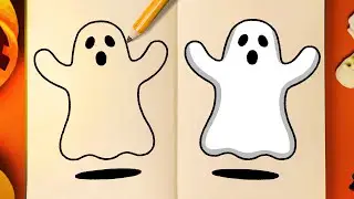 How to draw and colour! A GHOST (Halloween tutorials)