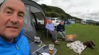 Exploring Barmouth with two Labradors and a tent