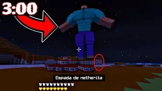 ENFRENTÉ a HEROBRINE GIGANTE a las 3 AM en MINECRAFT!