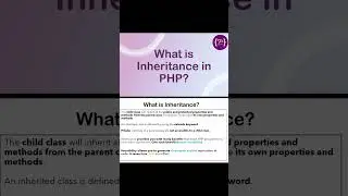 Inheritance in PHP |  #programming  #php #for_freshers #learnphp #hindi #shorts