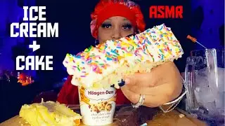 ICE CREAM & CAKE|LETS SNACK|#THEREALLADYREDASMR😜