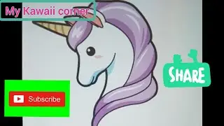How to draw Lovely Unicorn | #DrawingTutorial41 | My Kawaii Corner