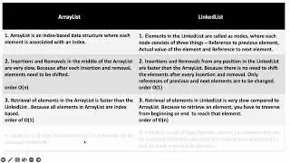 Difference between ArrayList and LinkedList - Collection Framework