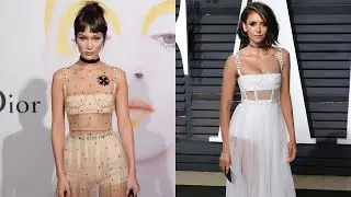 Nina Dobrev Copies Bella Hadid's See Through Style