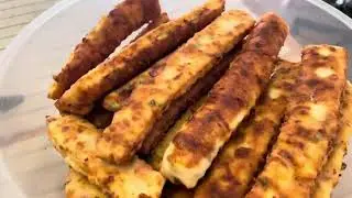 Быстрый завтрак .Палочки с сыром и колбасой .