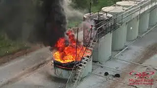 05-26-2024 Blue Grove, TX  - Lightning strike starts fire at tank battery