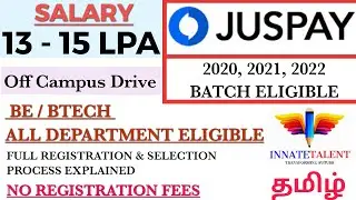 JUSPAY Off Campus 2021 | BE, BTECH - All Department | 13 - 15 LPA | 2020, 2021, 2022 Batch Eligible