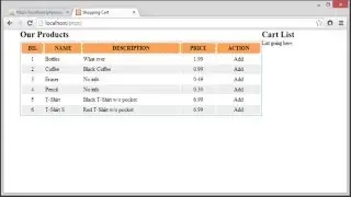 Shopping Cart List Using PHP & Javascript Part 8