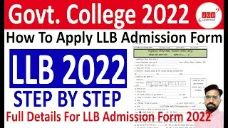 How To Apply LLB Admission Form Full Details / Raj. Govt. College LLB Admission Form Kase Fill Kare?