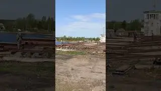 Подготовка к подъёму буксира Буран