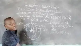 THE SHORTEST DISTANCE BETWEEN TWO PLACES ON OPPOSITE LONGITUDES.