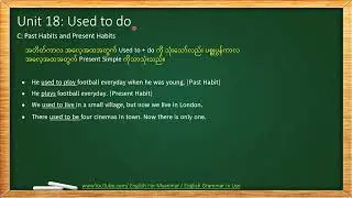 English Grammar In Use: Unit 18 Used to do or Used to doing?