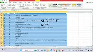 Excel shortcut keys (A-Z)