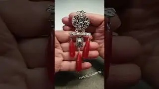 ⚜️Сотуар в этно стиле. кварц брусничного цвета, агат и акрил#shorts #авторскиеукрашения #handemade