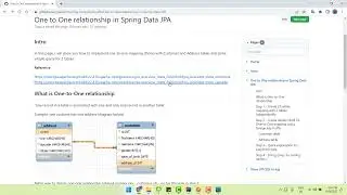 #springboot #jpa | Spring Data JPA One To One Relationship Mapping