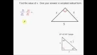 Special Right Triangles 45-45-90