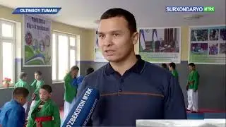 Surxondaryo viloyati Oltinsoy tumanida Doʻgʻoba maxallsida kurash buyicha tugarak zallari ochildi
