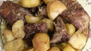 Pork bones with potatoes. Everything is simple and very tasty!